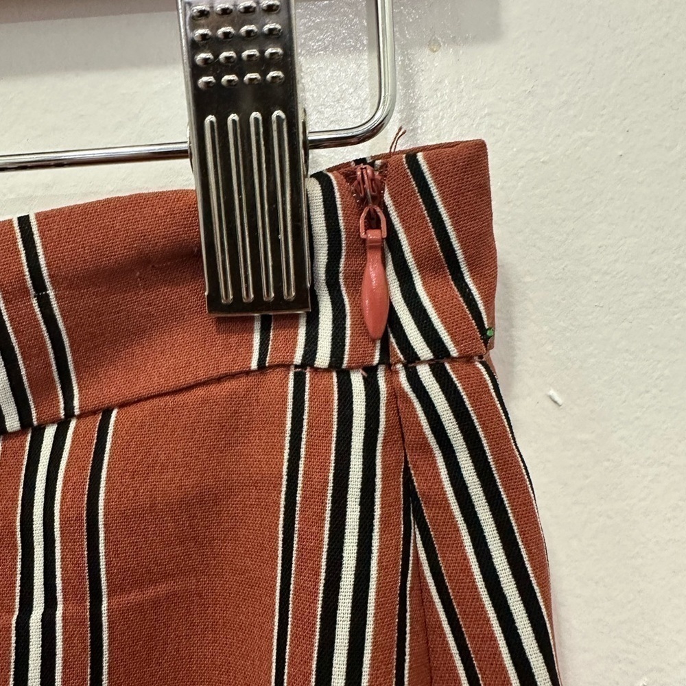 Lulu’s Stride Rust Orange Striped Button Front Pencil Skirt Sz S - Picture 9 of 9